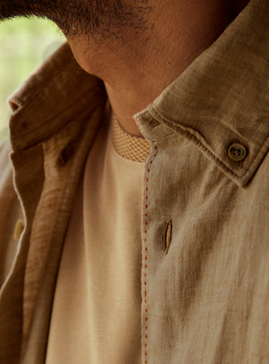 Raw Umber European Linen Shirt