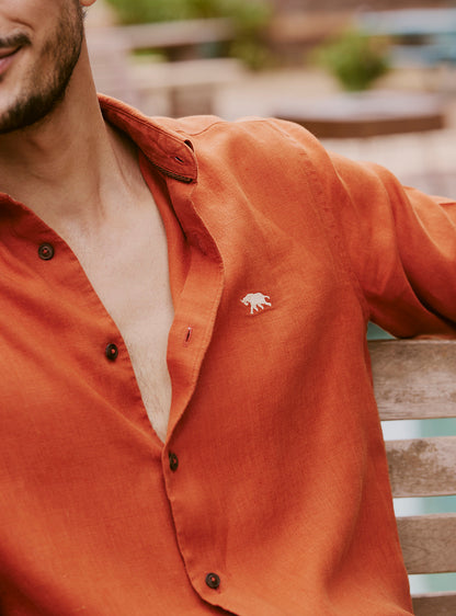 Sienna Rust Linen Shirt