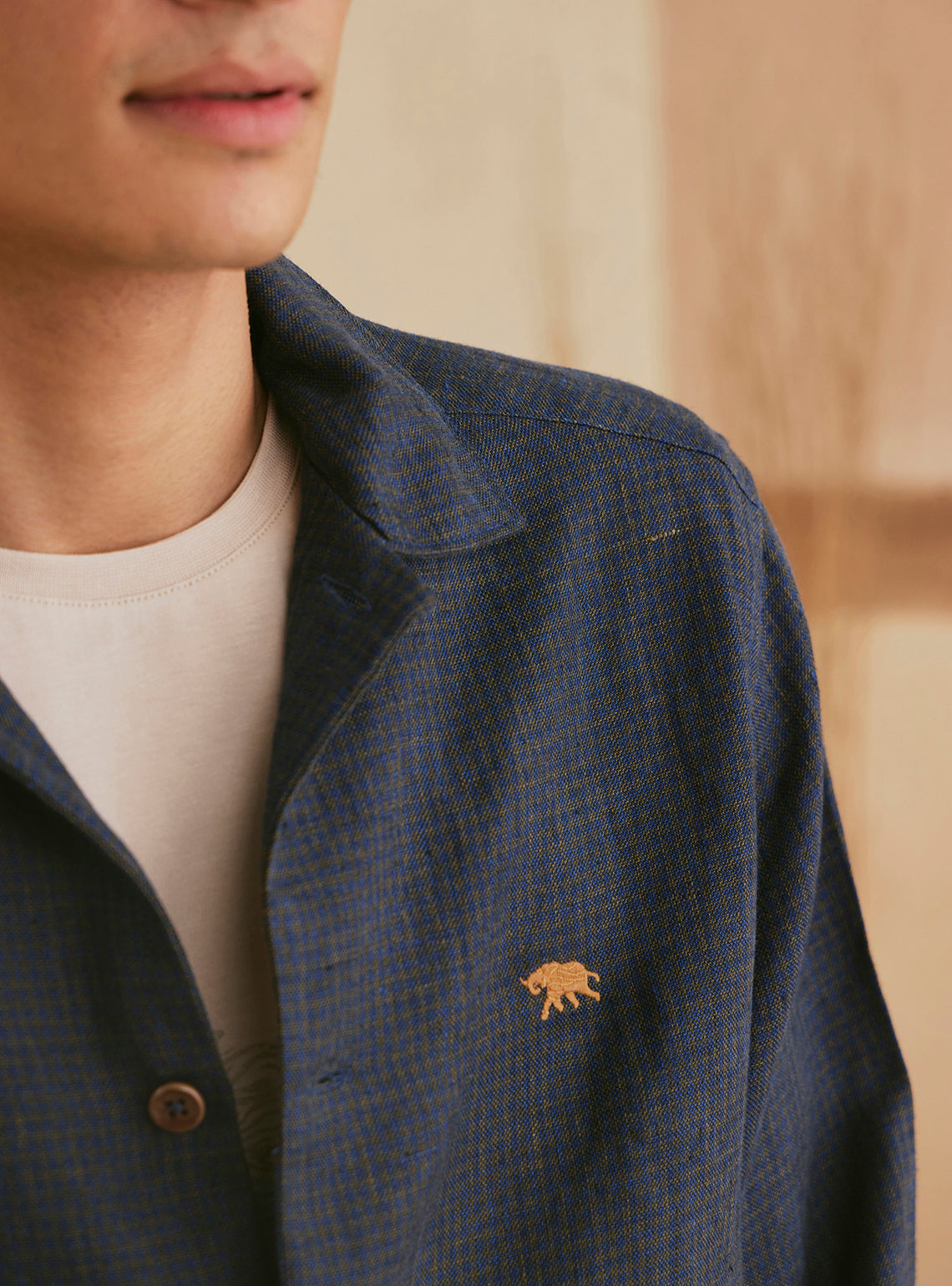 Jasper Navy Linen Bomber