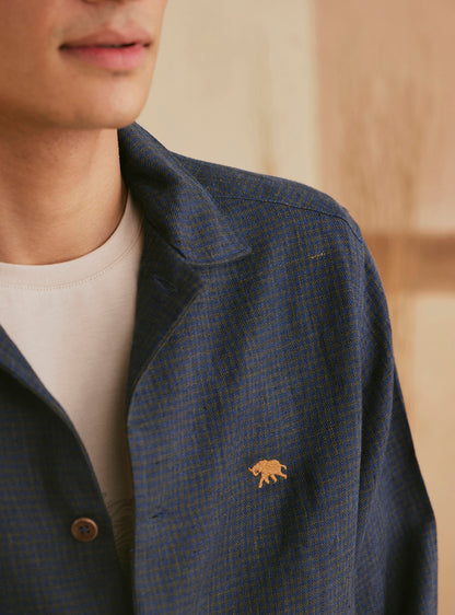 Jasper Navy Linen Bomber