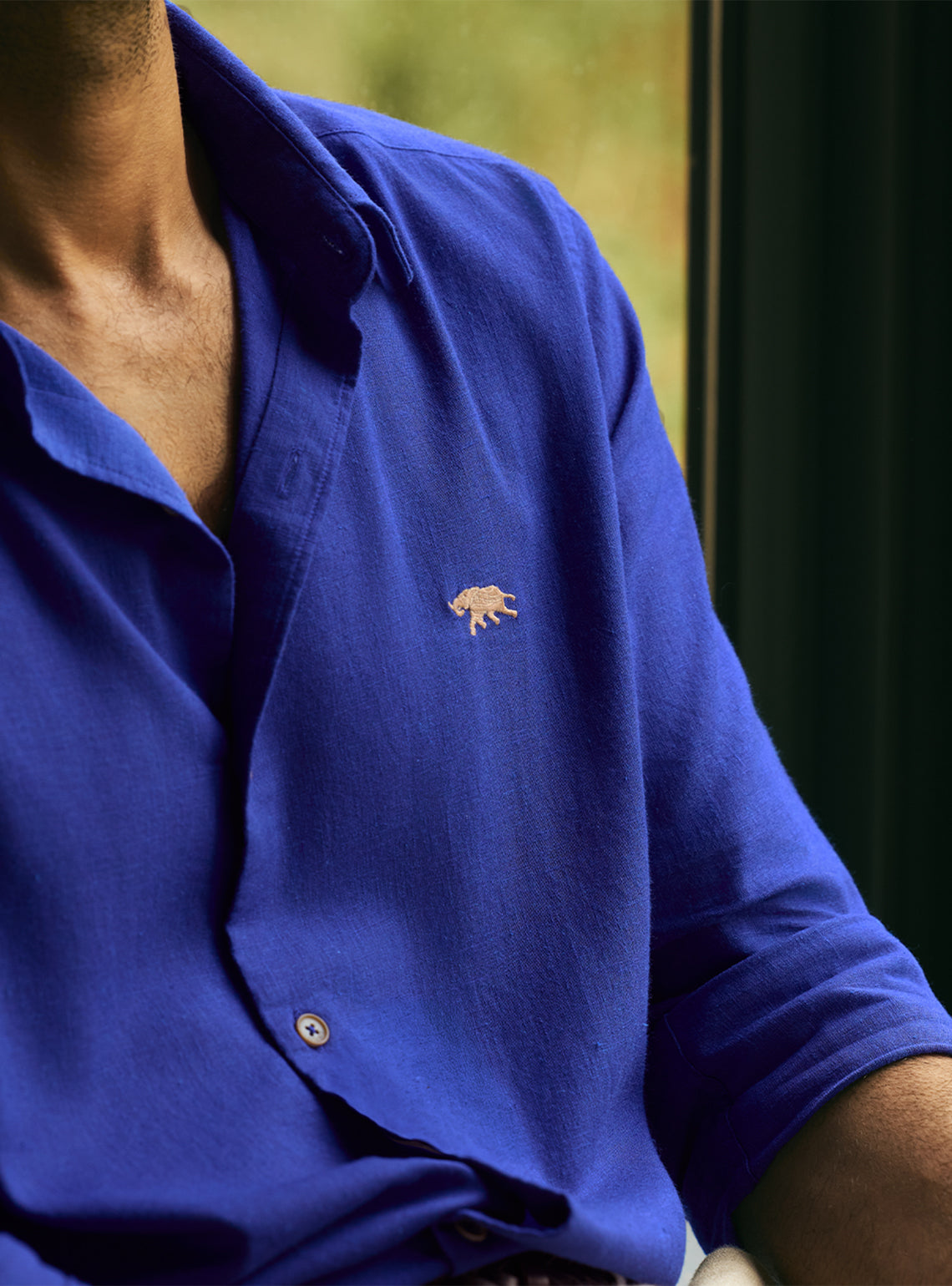 Azure Blue Lyocell Linen Shirt