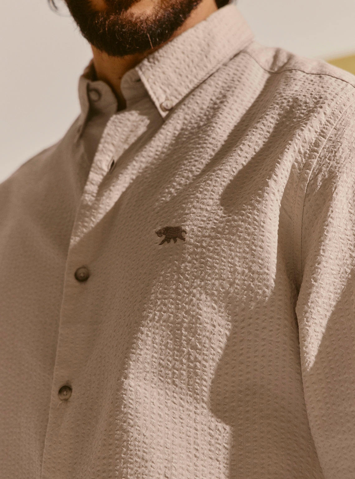 Tropea Beige Seersucker Shirt