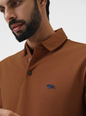Warm Tan Pique Polo