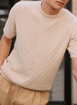 Shell Off-White Cotton Crew