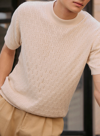 Shell Off-White Cotton Crew