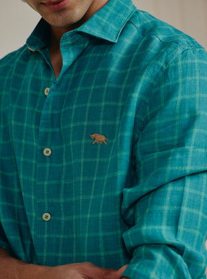 Celadon Green Linen Shirt