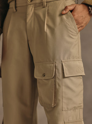 Khaki Quill Poly Rich Twill Utility Cargo