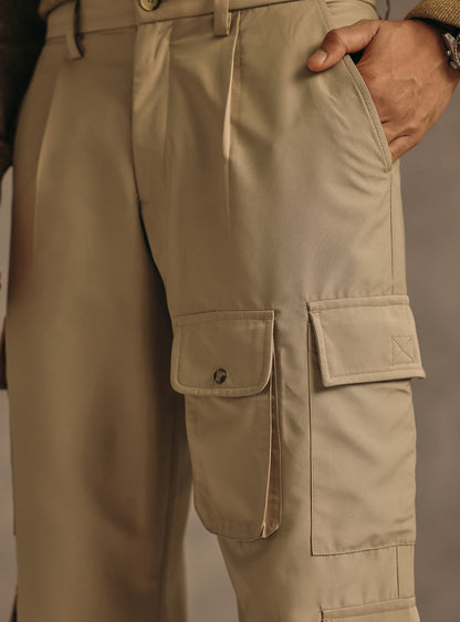 Khaki Quill Poly Twill Utility Cargo
