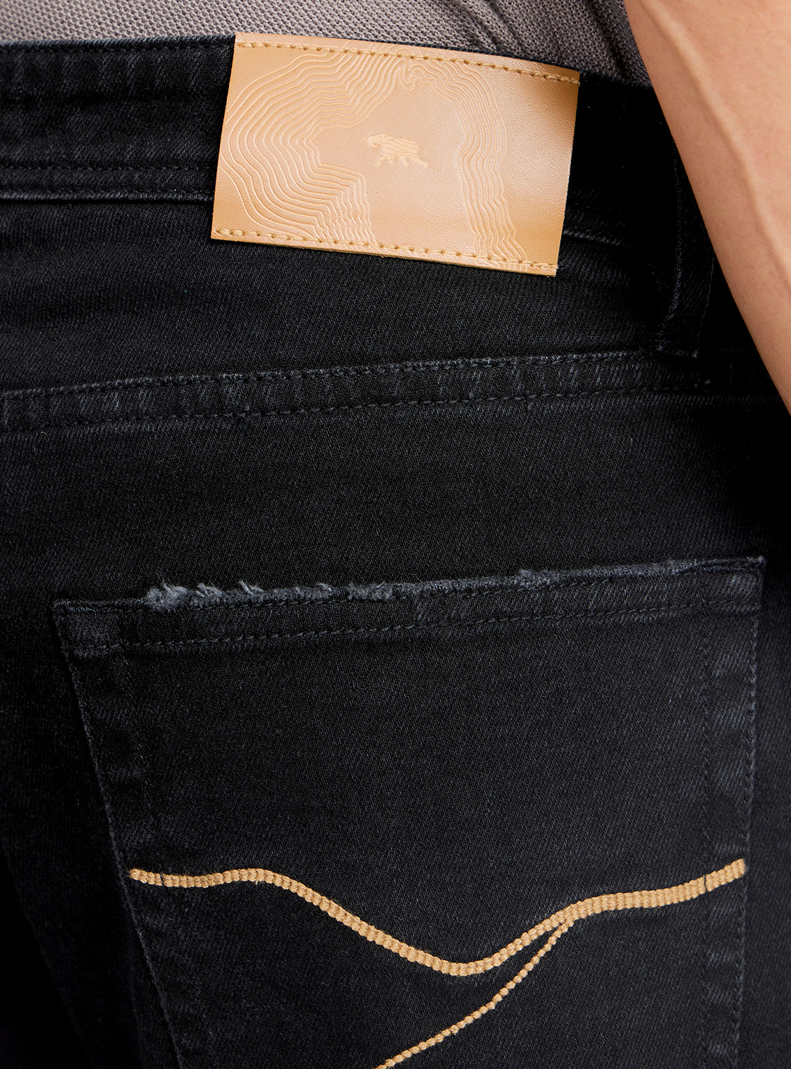 Onyx Black Cotton Blend Jeans