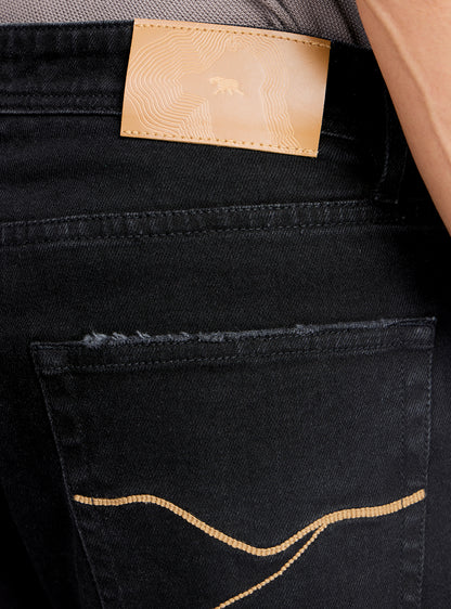 Onyx Black Cotton Blend Jeans