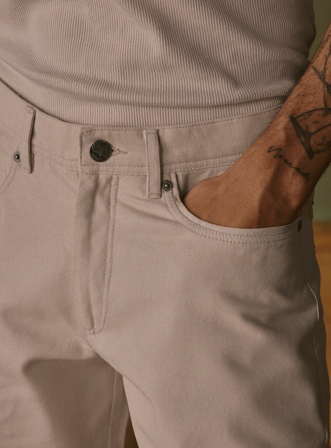 Sandstone Khaki Cotton Trouser