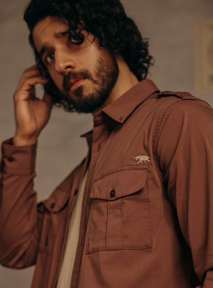 Cape Brown Cotton Blend Shirt