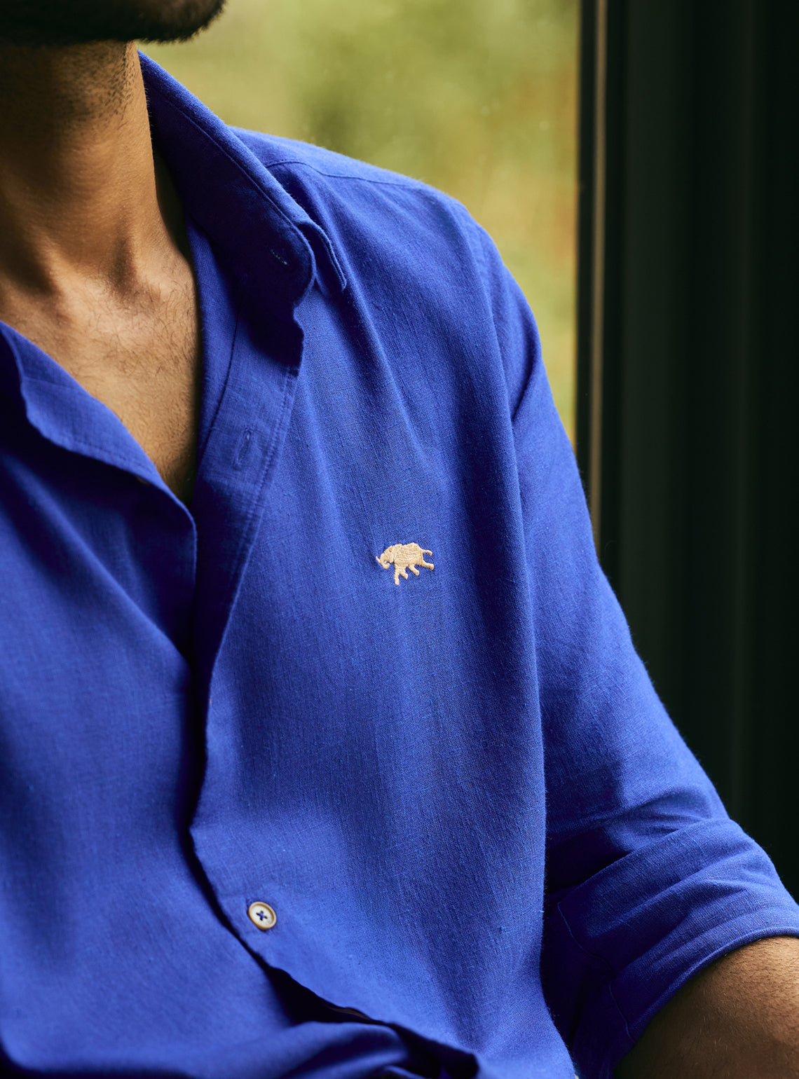 Azure Blue Lyocell Linen Shirt
