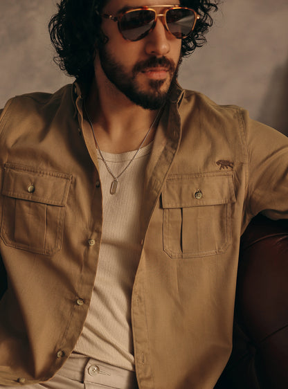 Teak Brown Cotton Balsa Shirt