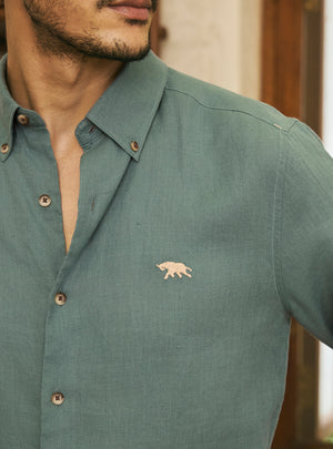 Wildwood Green European Linen Shirt