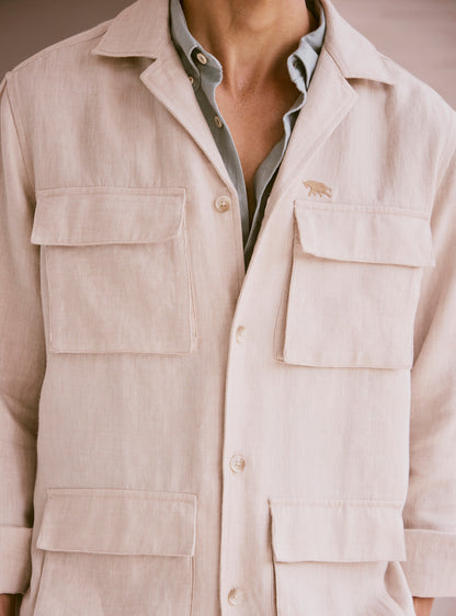 Gallery Beige Linen Jacket