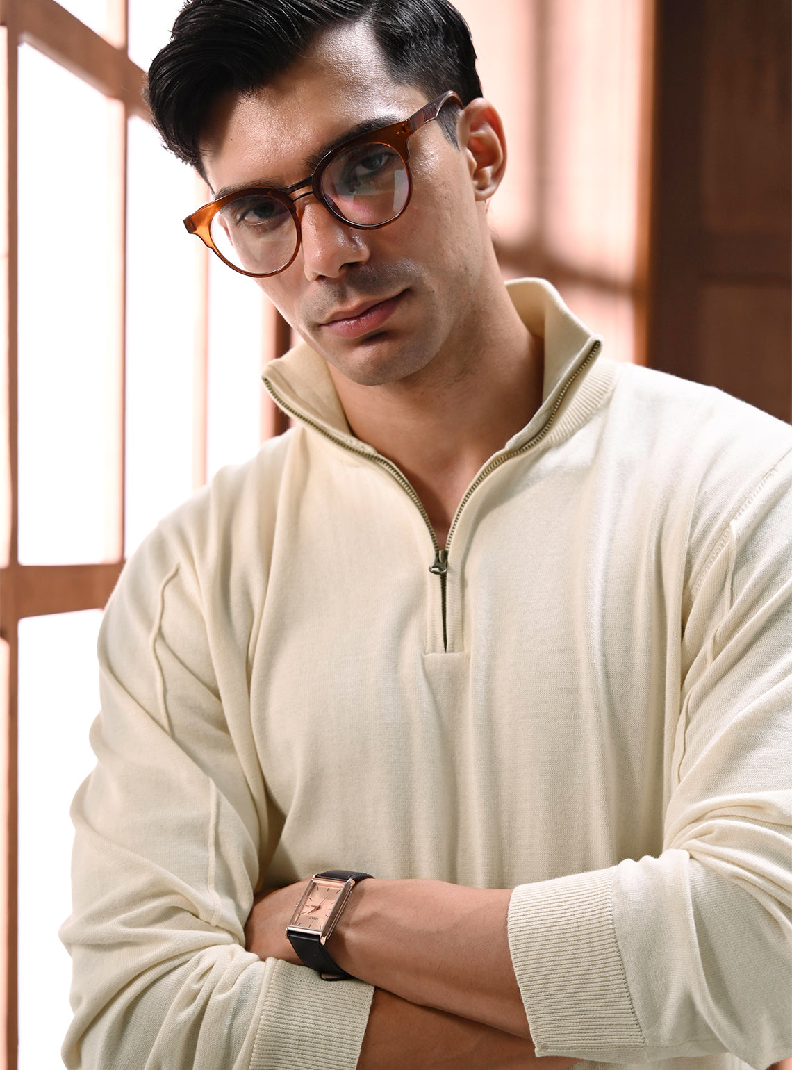 Sand White Cotton Pullover