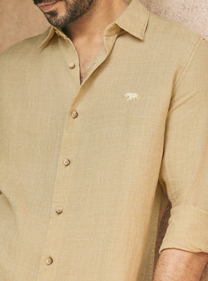 Muted Khaki European Linen Shirt