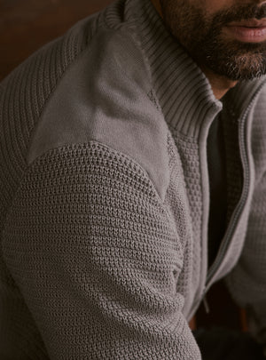 Ash Grey Cotton Textured Bomber