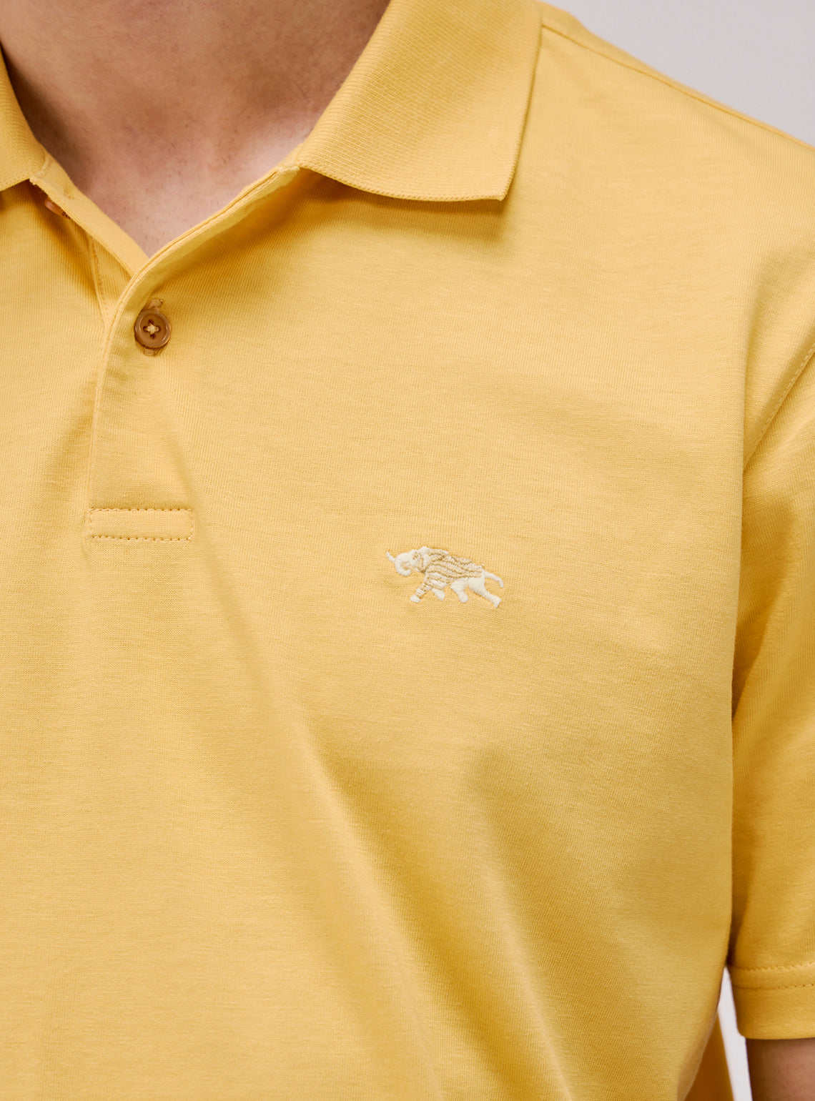 Amber Yellow Cotton Jersey Polo