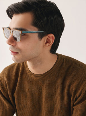 Derby Brown Cotton Textured Crew