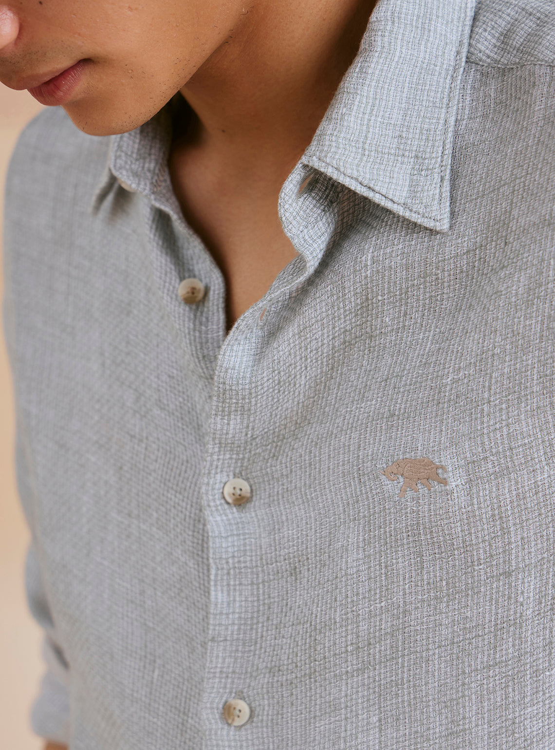 Stormviel Gold Check Linen Shirt