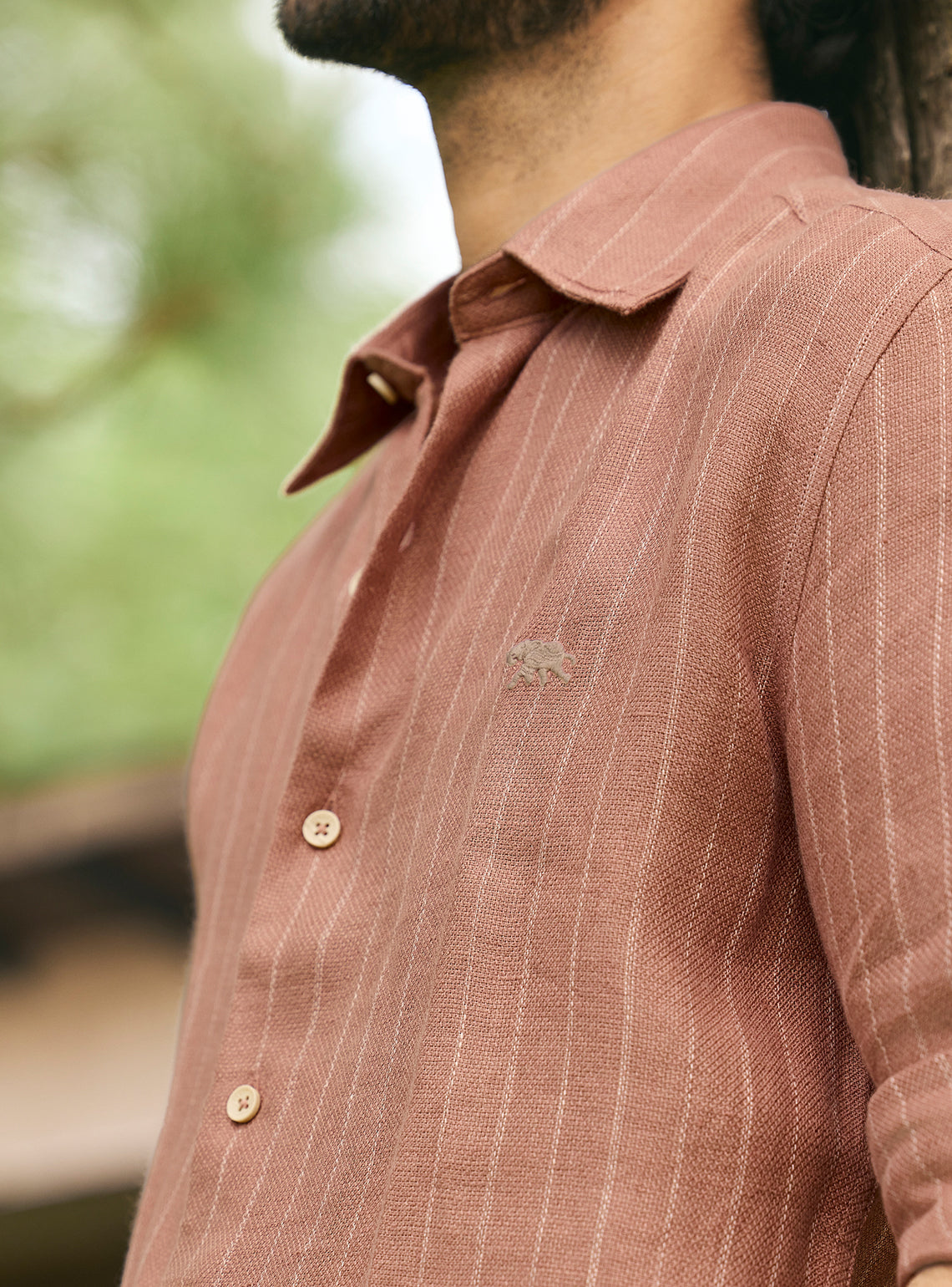 Burlap Brown Stripe Linen Shirt