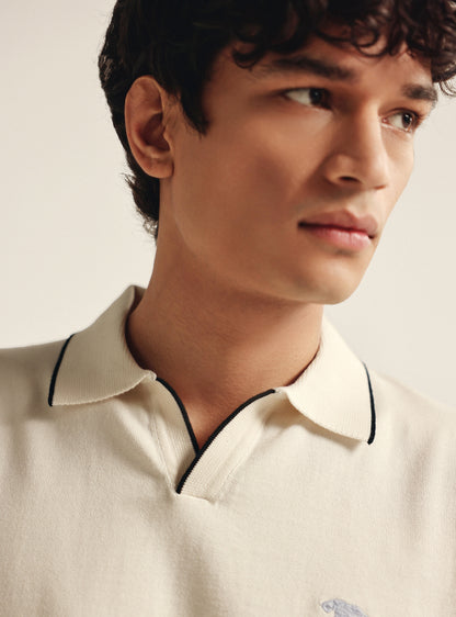 Dove White Cotton Polo Shirt