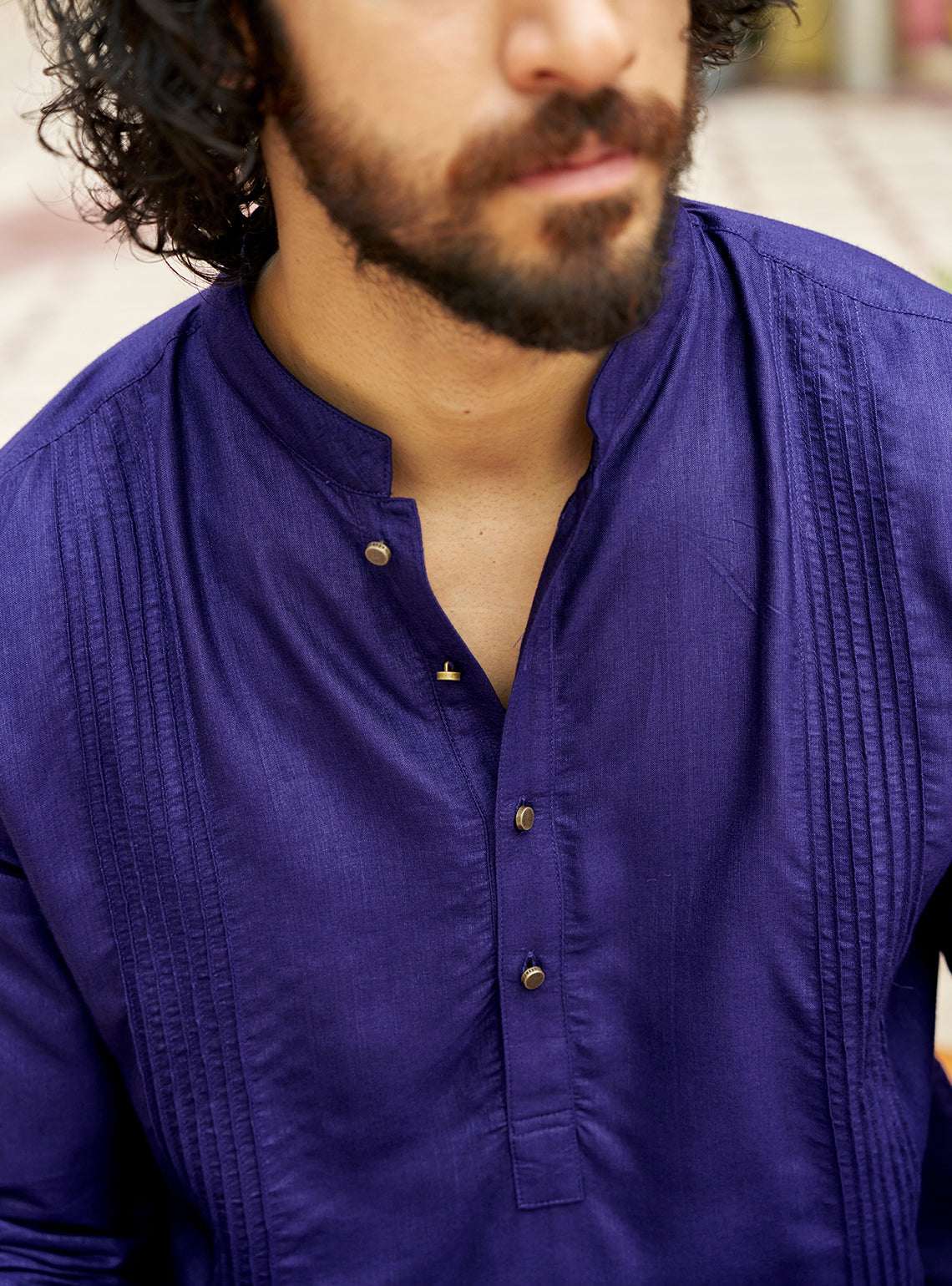 Jamun Navy Viscose Silk Kurta