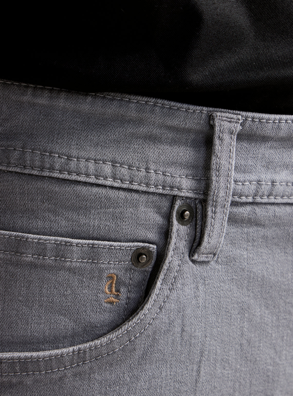 Storm Grey Cotton Blend Jeans