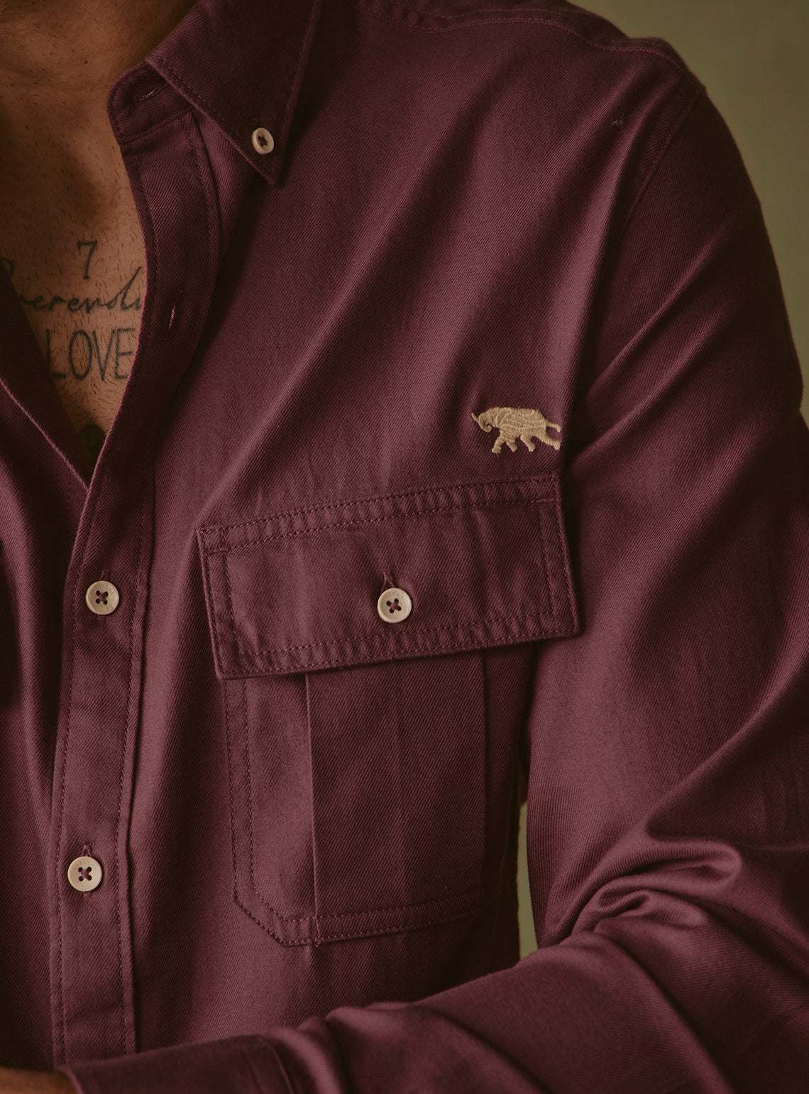 Cinder Burgundy Explorer Cotton Shirt