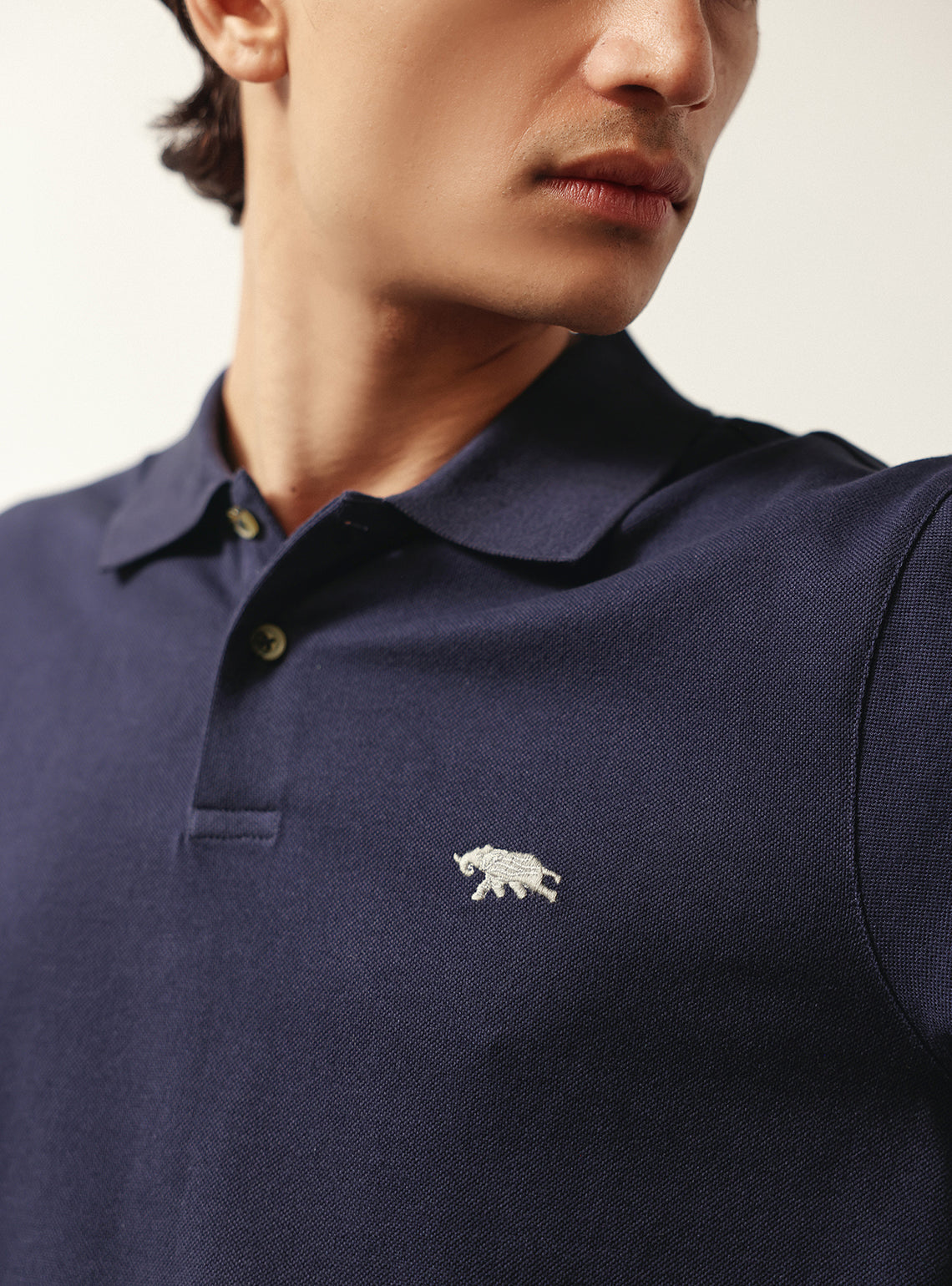 Zodiac Navy Cotton Lycra Pique Polo