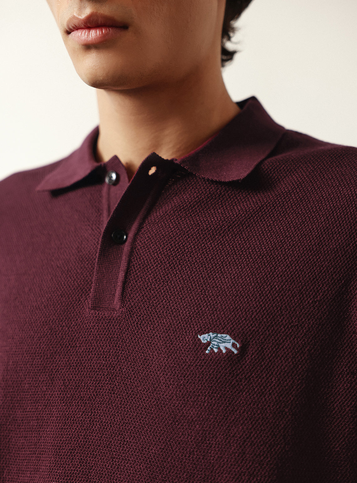 Wineberry Burgundy Cotton Viscose Polo