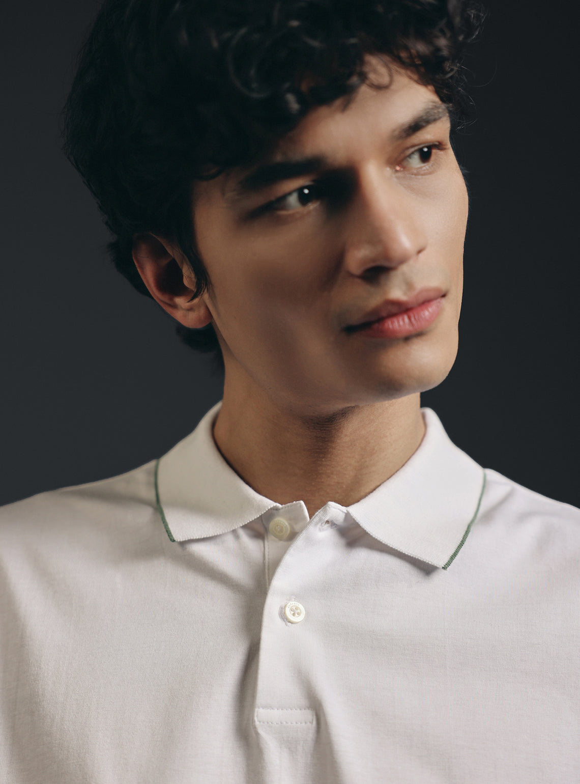 Imperial White Cotton Embroidered Polo