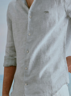 Tide Green Linen Dobby Shirt