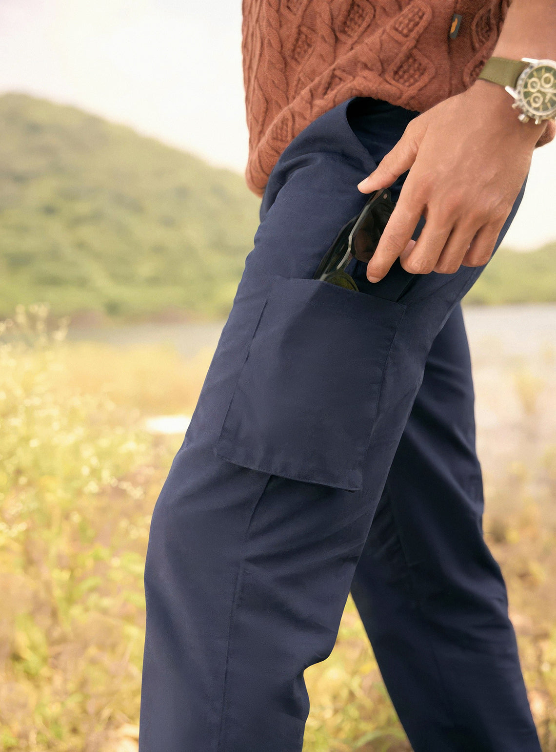 Valhalla Navy Cotton Canvas Cargo