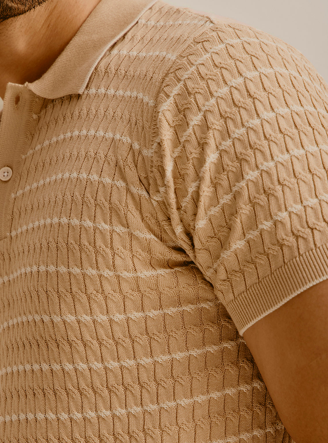 Monaco Off-White Cotton Knit Polo