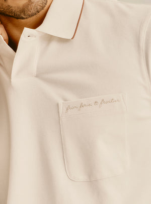 Positano White Cotton Lycra Polo