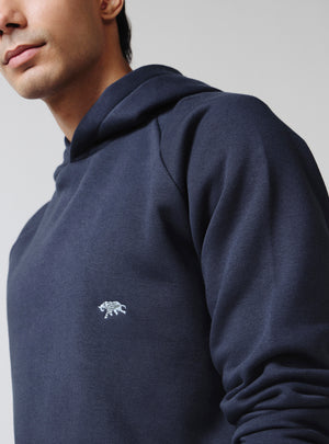Mirage Navy Cotton Blend Hoodie