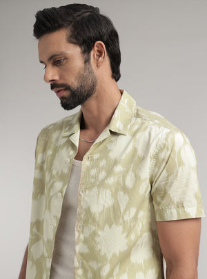Floral Beige Print Shirt