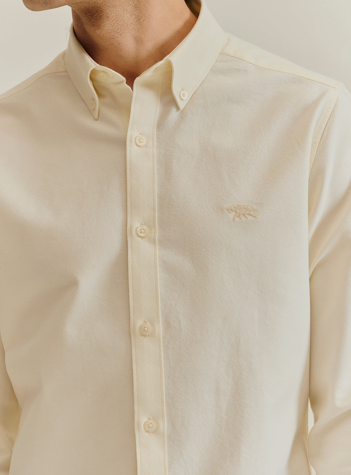 Vanilla Off-White Giza Cotton Oxford Shirt