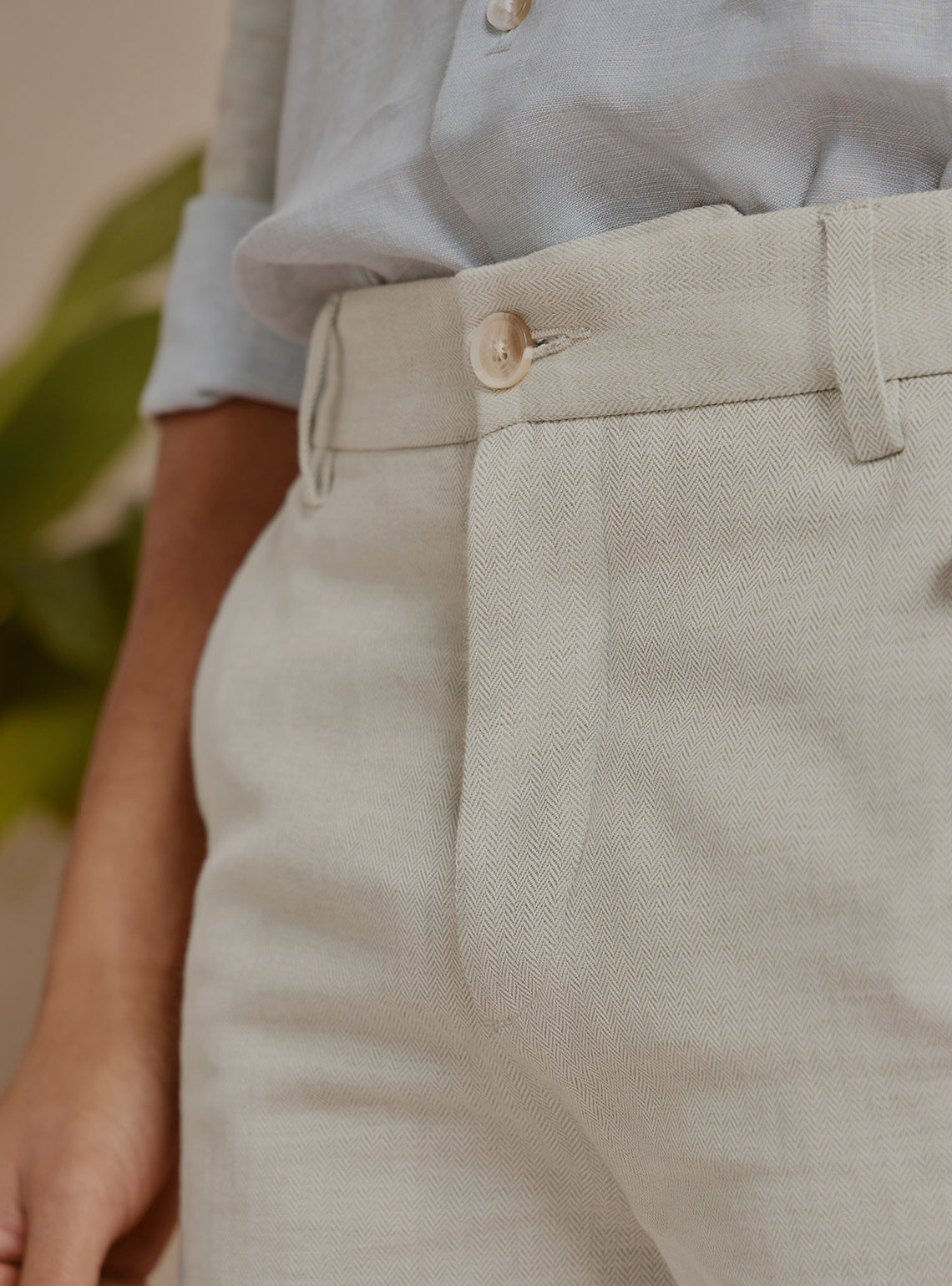 Mist Beige Linen Trousers