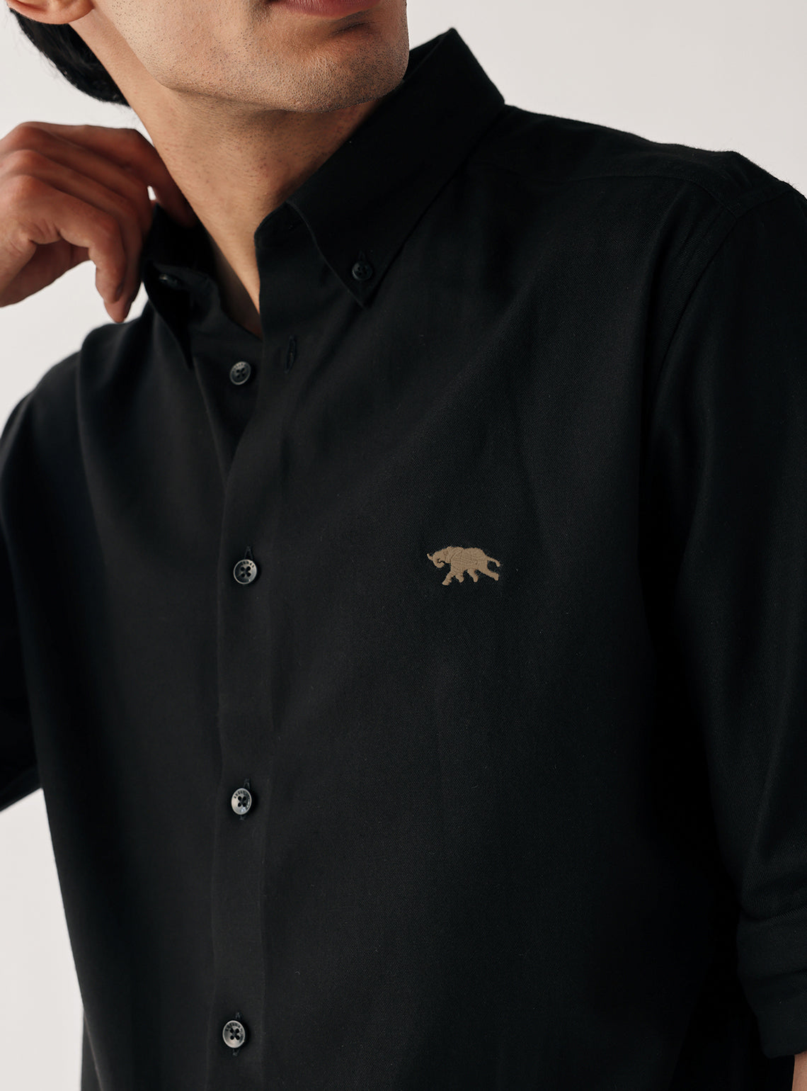 Woodsmoke Black Cotton Shirt