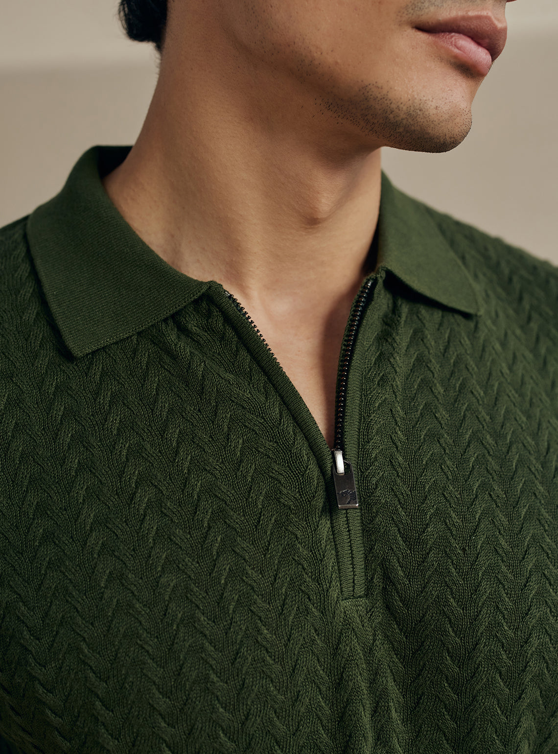 Forest Green Cotton Cables Polo