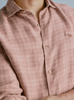 Cove Brown Linen Check Shirt