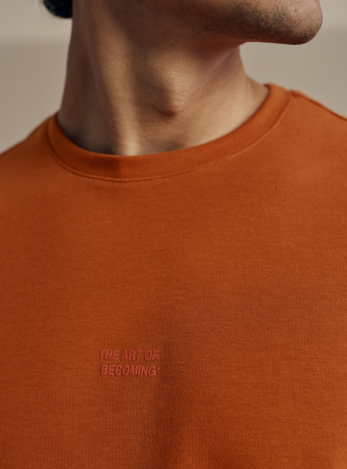 Deep Rust Cotton Blend Crewneck