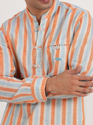 Pure Tangerine Linen Shirt