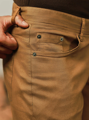 Dust Brown Cotton Stretch Overdye Chino