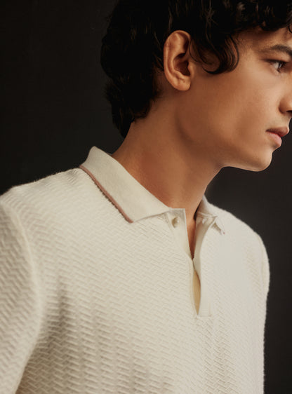 Zicron White Cotton Blend Pullover