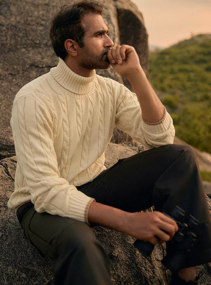 Dawn Off White Cotton Blend Pullover